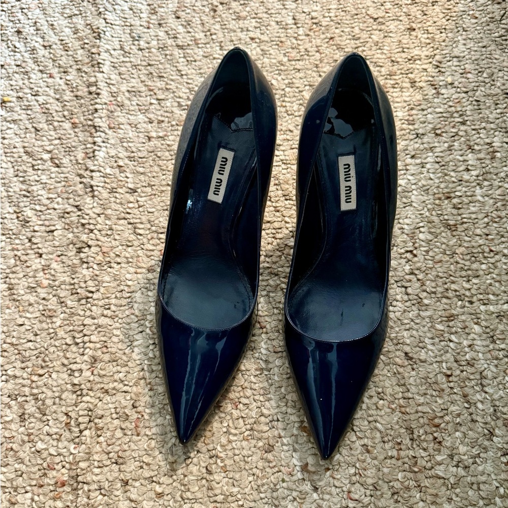 Miu Miu Navy Blue Women's Heels - size 40